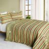 [A Long Summer] 3PC Cotton Vermicelli-Quilted Printed Quilt Set (Full/Queen Size)