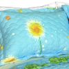 [Dandelion Dancing Night] Cotton 3PC Floral Vermicelli-Quilted Patchwork Quilt Set (Full/Queen Size)