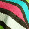 [May Flower] 3PC Vermicelli-Quilted Patchwork Quilt Set (Full/Queen Size)