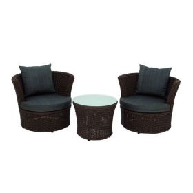 Fabulous aluminum pe rattan set of 3